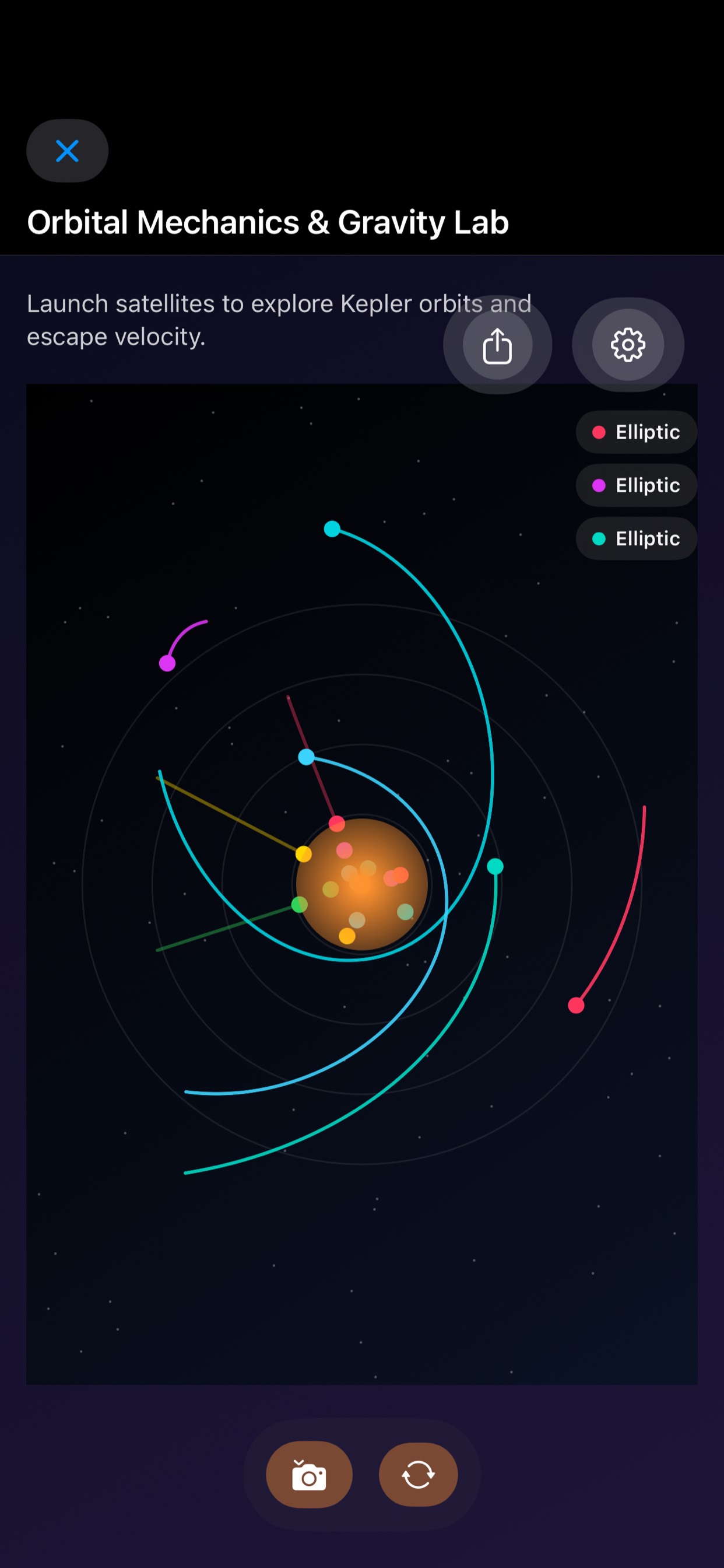 Orbital mechanics screenshot