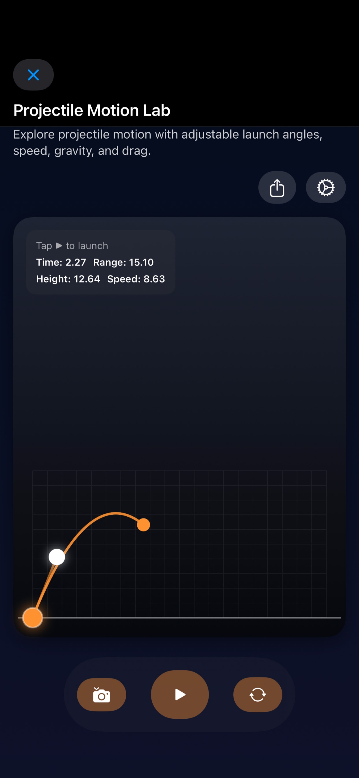 Cell simulation screenshot